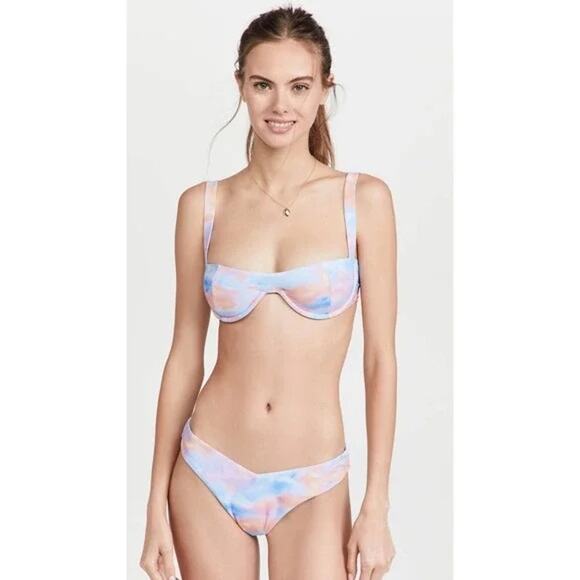 WeWoreWhat Sorrento Bikini Swim Top Cloud Multi S - Picture 1 of 10